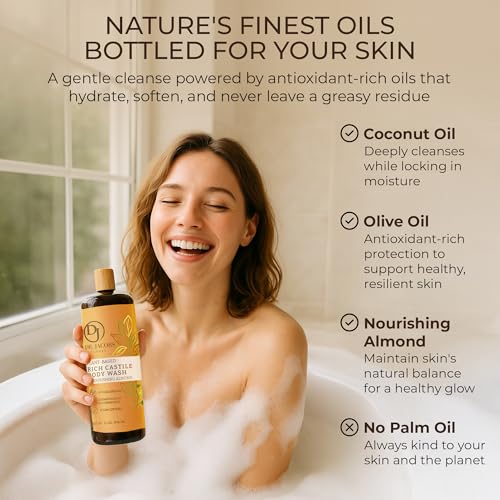Dr. Jacobs Naturals Castile Body Wash Almond with Pump - Plant-Based 32 oz