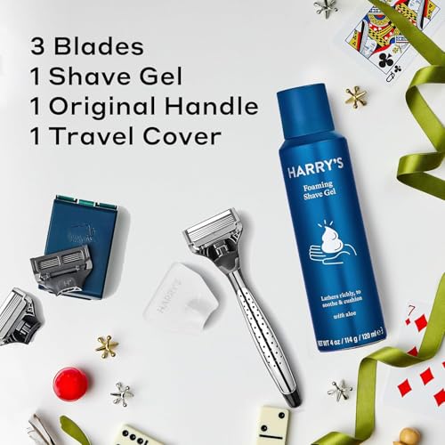 Harry's Craft Shaving Kit for Men - Razor Handle, 3 Refills, Shave Gel - Craft Edition