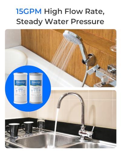 Waterdrop Whole House Water Filter with Iron Manganese & Chlorine Reduction - Compatible with WHF21-FG
