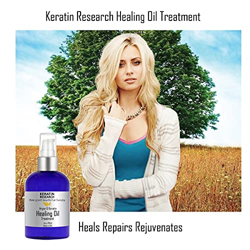 Keratin Research Argan & Keratin Hair Repair Oil Serum 4oz - Nourishing & Shine-Enhancing Treatment