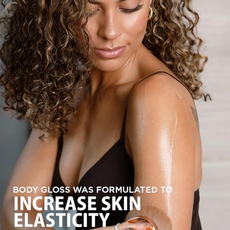 Bare It All Body Gloss Shimmer Body Oil with Shea Butter, Rosehip, Mica, & Vitamin E | Natural Shimmery & Glowing Finish | Anti-aging & Treats Stretch Marks