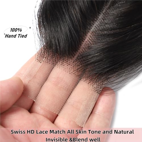 2x6 HD Lace Closure Straight Human Hair Real Transparent 8inch 100%