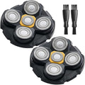 2PCS Head Shaver Replacement Heads for Microtouch Titanium Head Shaver MTTTBHS, 2 Cleaning Brush