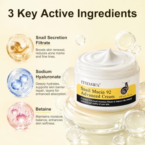 ITSDAWN Snail Mucin 92% Face Moisturizer 3 Pack - 3.52 Oz Hydrating Cream