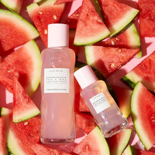 Glow Recipe Toner Duo - Glow Recipe PHA+BHA Pore Minimizer & Facial Exfoliator for Glass Skin - Tightening & Hydrating Skincare with Hyaluronic Acid (150 ml & 40 ml)