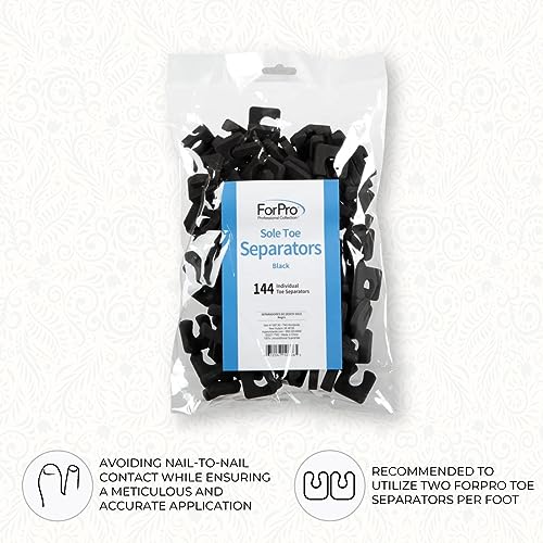 ForPro Sole Toe Separator Black Pack of 576 - Luxurious Foam Pedicure Spacers