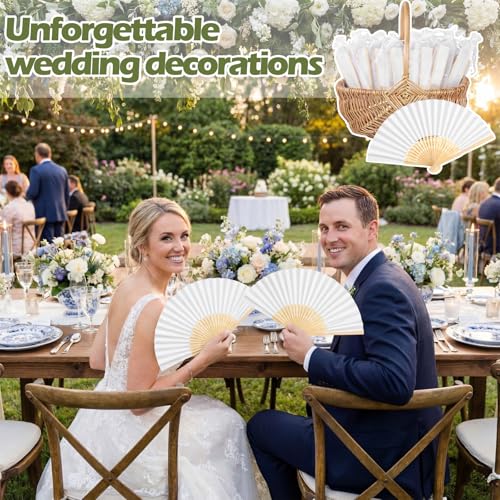 101 Pack Wedding Fans for Guests - Abanicos De Mano Fiesta Party Favors