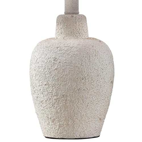 HUITICO White Farmhouse Set of 2 Jar-Shaped Bedside Table Lamps 21" for Bedroom & Living Room