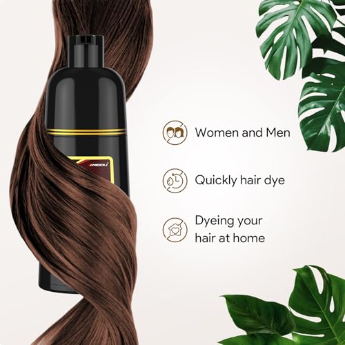Chestnut Brown Hair Dye Shampoo 3-in-1 for Gray Hair - 500ml