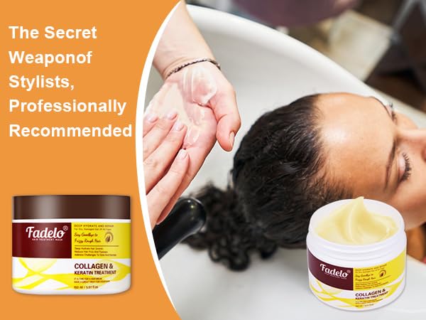 Collagen & Keratin Hair Mask - Deep Repair Treatment with Argan Oil & Vitamin E - 500ml Hydrating Formula for Damaged Hair