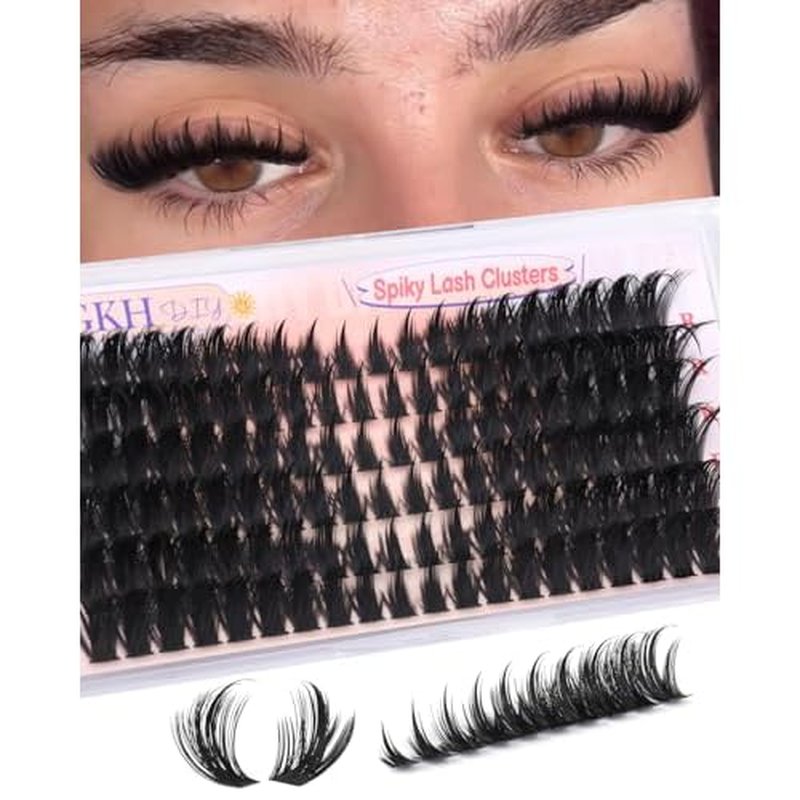 80D Lash Clusters with Spikes Unique Spiky Cat Eye Lashes Fairy Anime Eyelash Clusters Wispy Manga Cluster Eyelash Extensions 9-18mm 120Pcs Natural Volume Individual Lashes Ultra-Thin Band