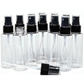 Vivaplex, 12, Clear, 2 oz, Plastic Bottles, with Black Fine Mist Sprayers