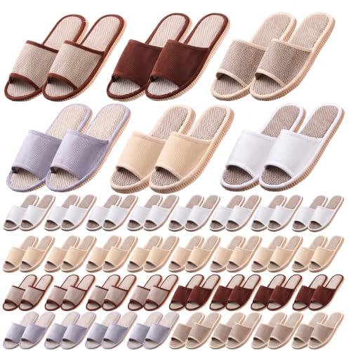 Mumufy Guest Slippers Open Toe Breathable Non-Slip Hotel Spa - Variation 32