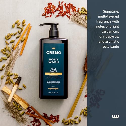 Cremo Palo Santo Body Wash for Men 32 Fl Oz (Pack of 2) – Rich Lather & Moisturizing Cleanse