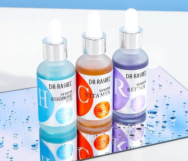 Vitamin C Retinol Hyaluronic Acid Face Serum Set - Moisturizing & Repair, 3 Pack
