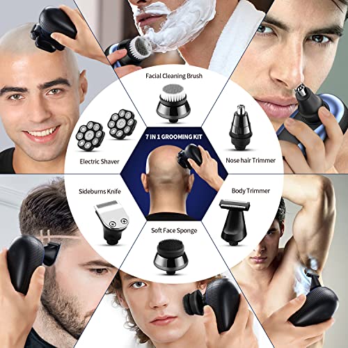 Head Shavers for Bald Men 9D Electric Rotary Shaver Multifunctional Mens Bald Head Shaver Cordless Electric Razor for Men Wet & Dry Beard Clippers Rechargeable Shavers for Balding Man