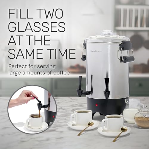 45-Cup Coffee Urn Dispenser with Double Dripless Faucet - Quick Brewing, Stainless Steel - Variation of THIS listing