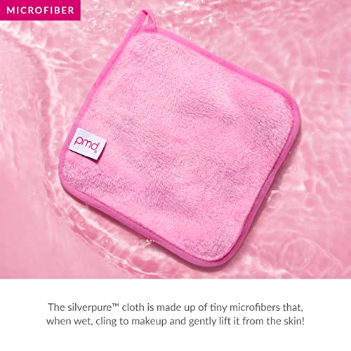 PMD Beauty Silverpure Makeup Removing Cloth - Pink, Silver-Infused Microfiber