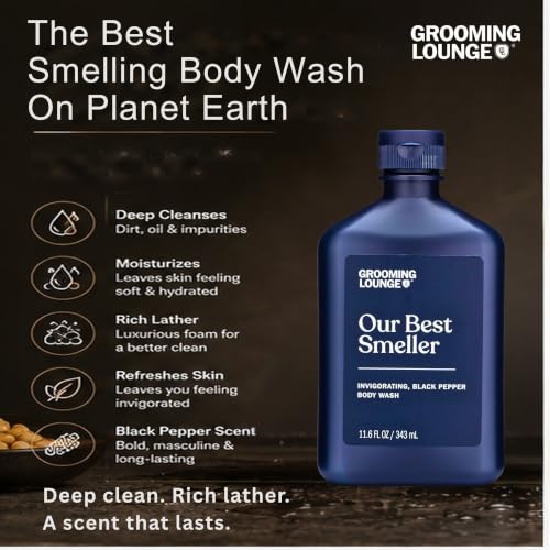 Men's Body Wash Aloe Vera Black Pepper 11.5 Fl Oz - Best Smeller