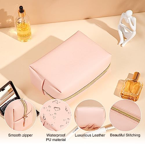 Preppy Makeup Bag Set 8 Pcs Waterproof PU Leather Cosmetic Organizer