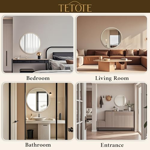 30 Inch Round Wall Mirror - Brushed Nickel Frame, Tempered Glass, Modern Design Variation of THIS listing