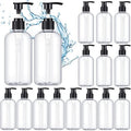 16 Pcs Empty Shampoo Bottles Plastic Pump Bottles Liquid Dish Soap Dispenser Refillable Shampoo Dispenser for Shower Wall Shampoo and Conditioner Dispenser for Bathroom Kitchen (250 ML/ 8.5 OZ)