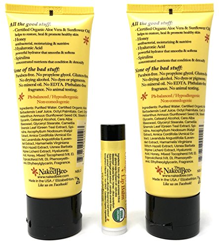 The Naked Bee Orange Blossom Honey Lip Balm & Lotion Set - Hydrating Natural Skin Care