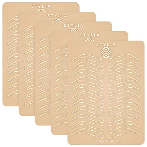Bundle of Microblading Supplies 6 Piece Inkless Double Sided Practice Skin For Eyebrow Tattoos and 12 Piece Waterproof Eyebrow Pencil, Mapping Pencil Set To Practice Brow Micro-Blading And Needling