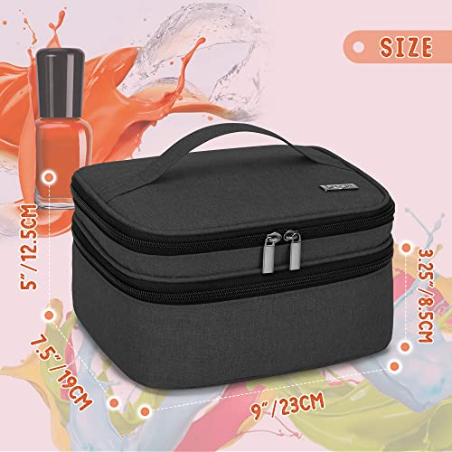 Double Layer Nail Polish Carrying Case Holds 30 Bottles - Black