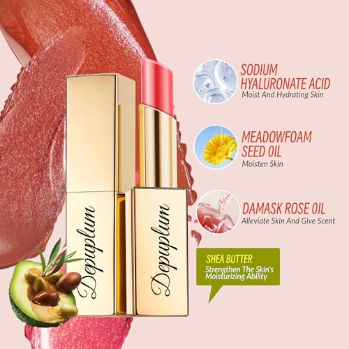 Depuplum Lipstick for Women - Pink Red Brown Shimmer Tinted Lip Balm - Variation ZG107/108/117