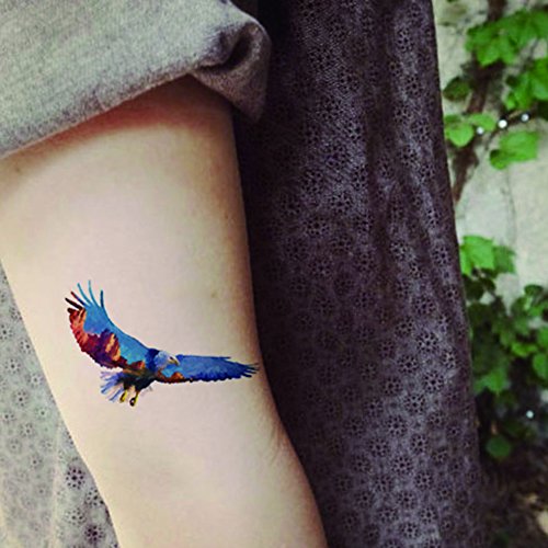Temporary Tattoo Color Eagle Animal Tattoos Stickers Big Men Waterproof Body Arm Tattoos 5 Sheets
