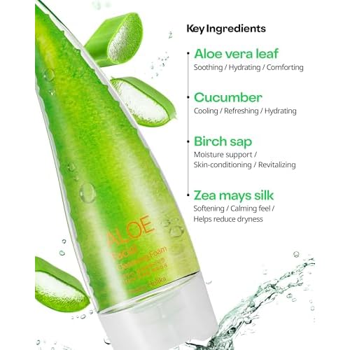 HOLIKA HOLIKA Aloe Facial Cleansing Foam, 5.07 fl.oz.