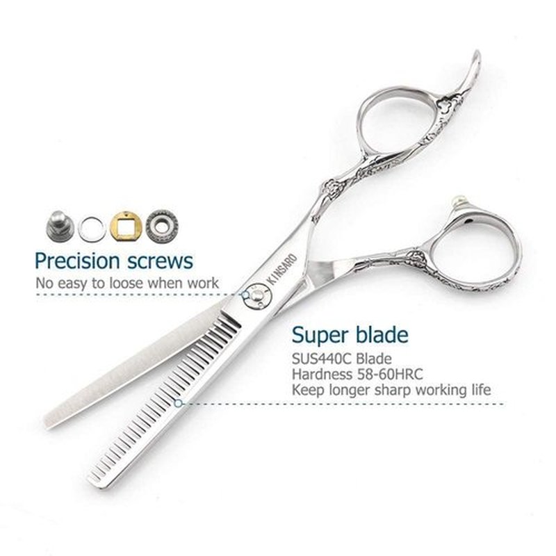 Hair cutting scissors 7 inch and hair thinning scissors 6 inch 440C professional hair scissors