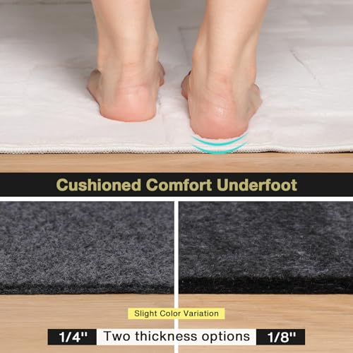 Non-Slip Rug Pad 5x7 1/8" Thick Waterproof Felt Underlay for Hardwood Floors