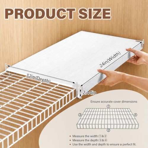 Cliclie Wire Shelf Covers 24"W x 12"D PVC Shelf Liners for Pantry, 5 Pack