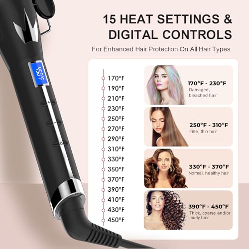 AIMERVO 1.25 Inch Hair Waver for Loose Waves, 3 Barrel Curling Iron, Adjustable Heat, Ceramic Styling Tool