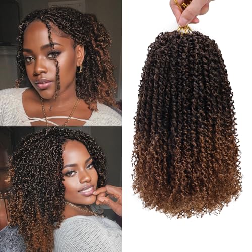 Pre-Looped Boho Faux Locs Crochet Hair T30 14 Inch - Pack of 8 for Black Women