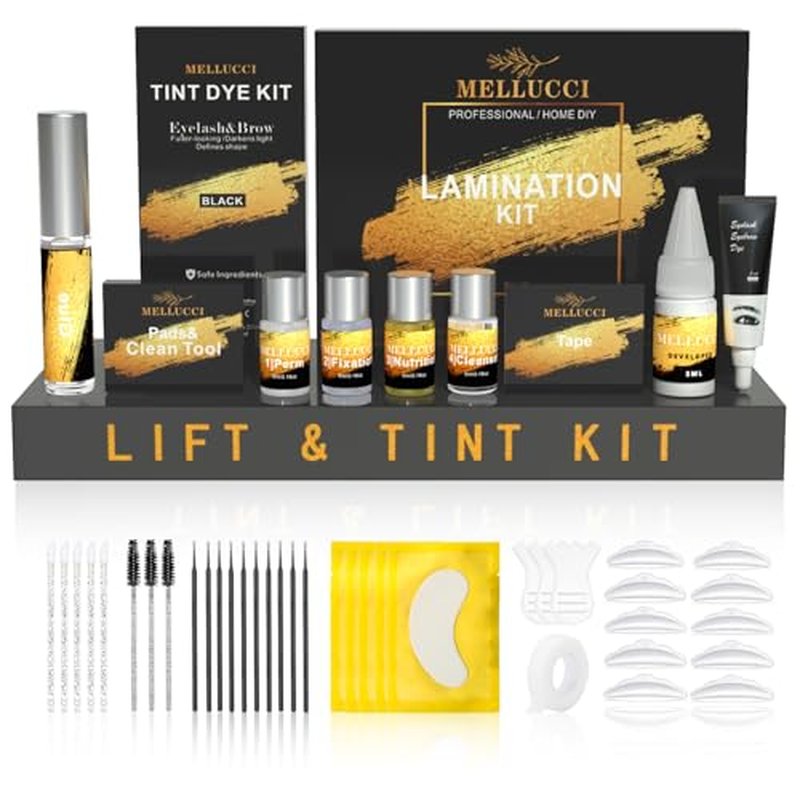 Lash Lift Kit Black Color Upgraded Brow Lamination Kit Easy for Beginner and Professional Salon-Quality Eyelash Perm Kit Safe Effective Results Salon & DIY Use