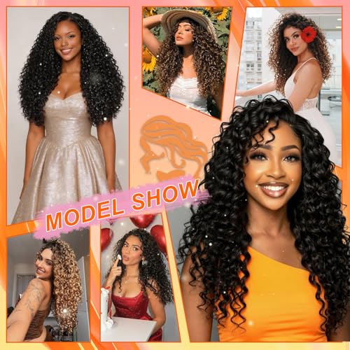 Crochet Hair 18 Inch T30 - Pre Looped Protein Fiber Curl Extensions, Pack of 8