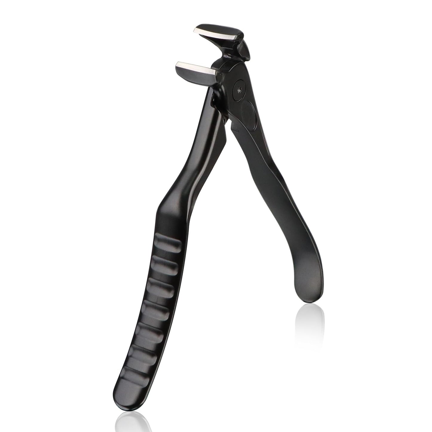 VOGARB Long Handled Toenail Clippers for Thick Toenails, Ergonomic Non-Slip Toe Nail Clippers for Thick Nails for Seniors, Men, Angled Head Wide Jaw Opening Anti-Splash (Black)