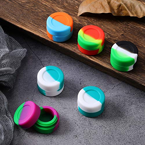 100 Pcs 3ml Silicone Wax Containers - Colored, Leakproof Storage Set with Lids