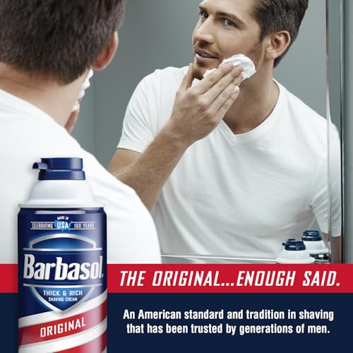 Barbasol Unscented Thick & Rich Shaving Cream - 10 oz Can, Bulk Pack of 12