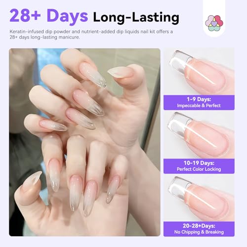 Dip Powder Nail Kit with Electric Nail Drill - 69Pcs Clear Gel Set for Home & Salon