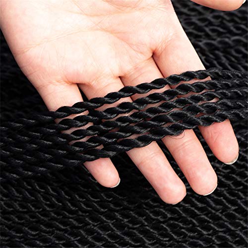 NAYOO Senegalese Twist Crochet Hair 22 Inch 8 Pack for Black Women, Hot Water Curlable, 1B