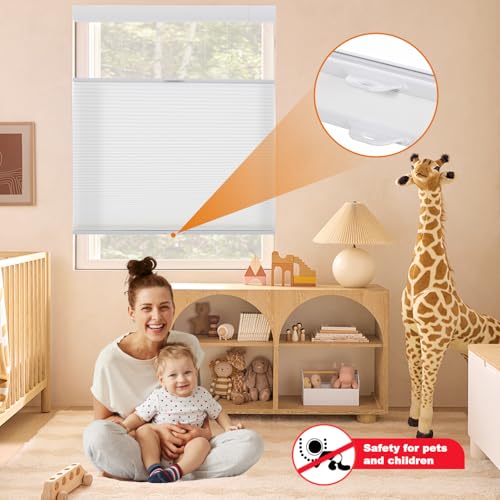 Persilux No Drill Light Filtering Cellular Shades - White 45"W x 64"H Variation of THIS listing