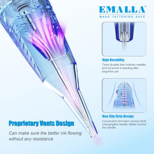Professional Tattoo Cartridge Needles 20Pcs - Model 1007RLL - Precise & Durable for Artists