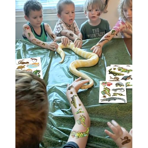 Glitter Animals Tattoos for Kids, 12 Sheets Glitter Dragon Cat Panda Tiger Elephant Panda Giraffe Temporary Tattoos for Kids Animals Themed Party Birthday Party Supplies Gifts Decoration