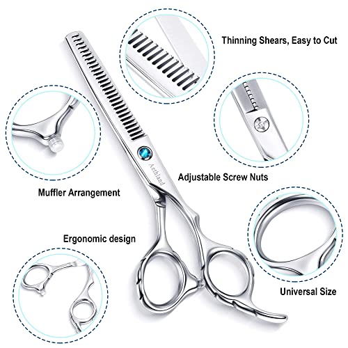 Professional Hair Cutting Scissors Kit 6.5" Japanese 9CR Stainless Steel Barber & Pet Grooming Shears