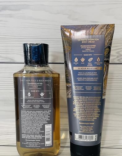 Men's 3-in-1 Hair Face & Body Wash with Hydrating Body Cream Set