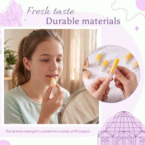 White & Clear 5g Lip Balm Tubes Kit with Filling Trays & Spatulas - DIY Lipstick & Perfume Containers